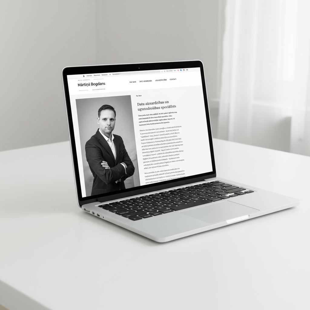 Datu Drošība mājaslapas mockup uz telefona - GDPR un datu aizsardzības pakalpojumi