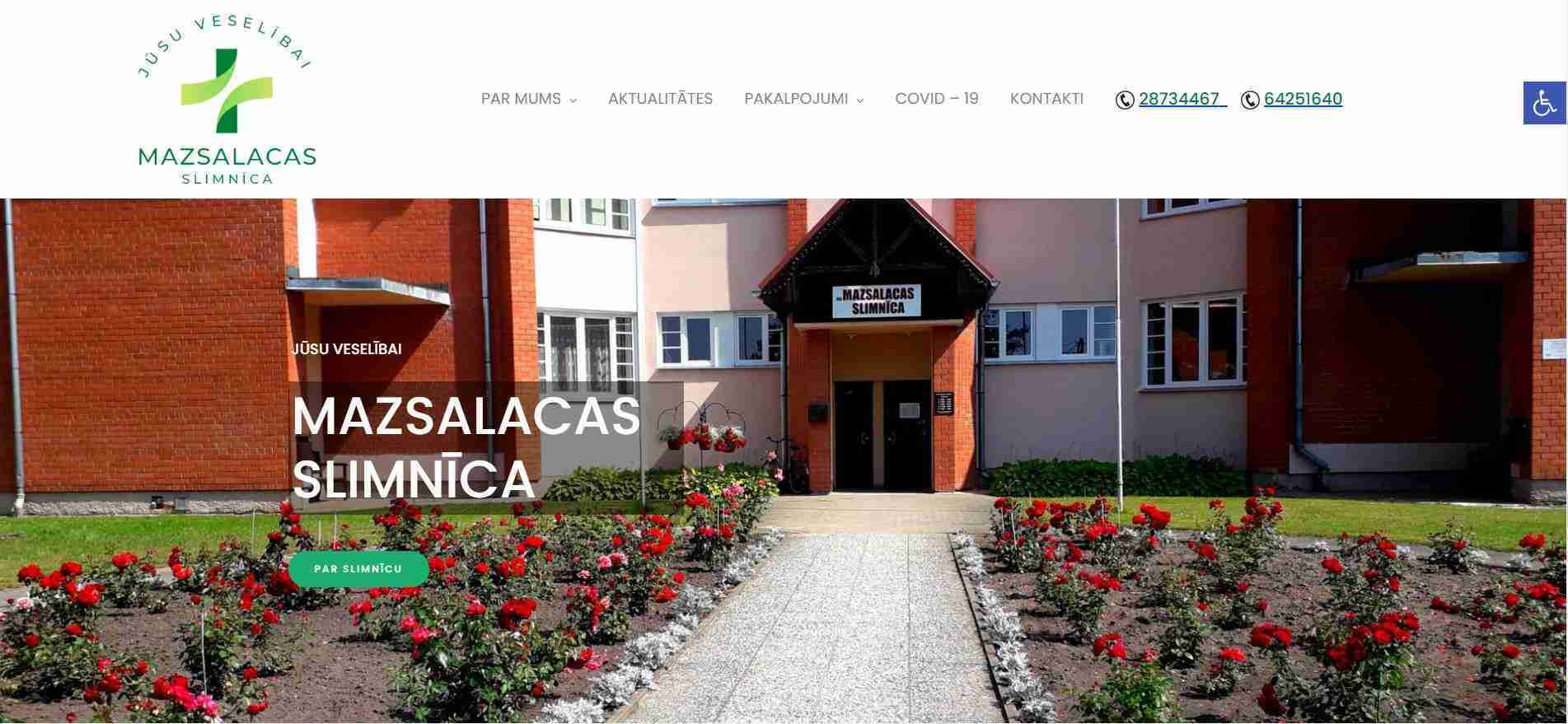 Mazsalacas slimnīca - Veselības aprūpe mājaslapas izstrādes projekts Latvijā