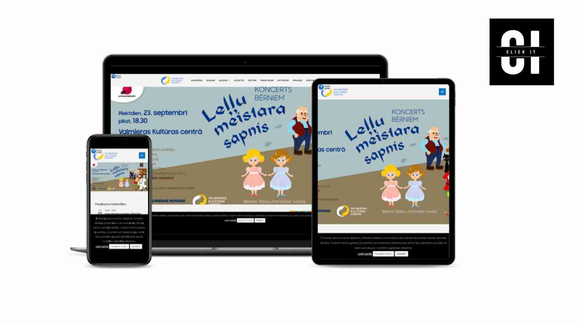 Valmieras Kultūras centrs - Kultūras iestāde mājaslapas izstrādes projekts Latvijā