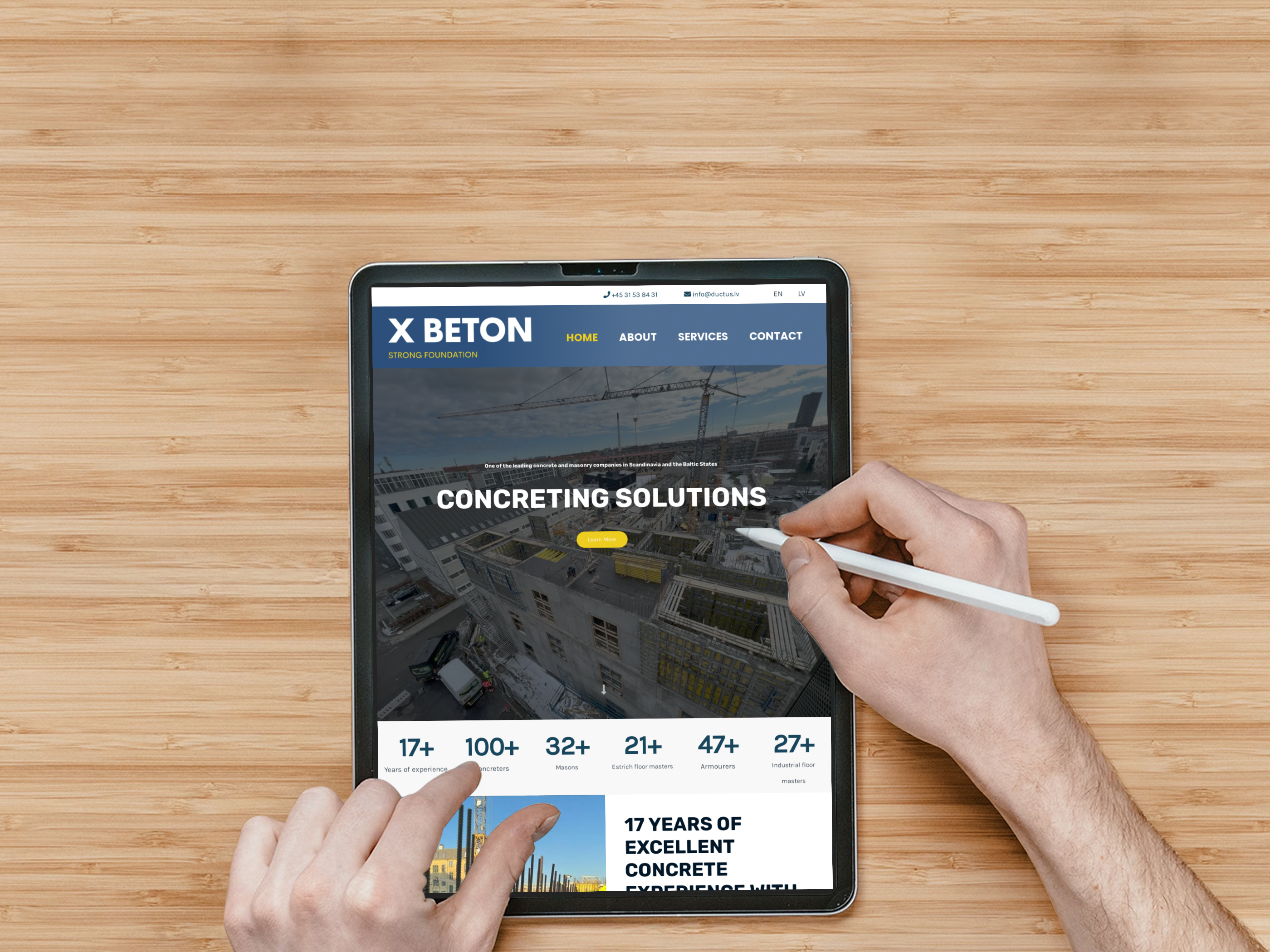 X-Beton - Betona izstrādājumi mājaslapas izstrādes projekts Latvijā